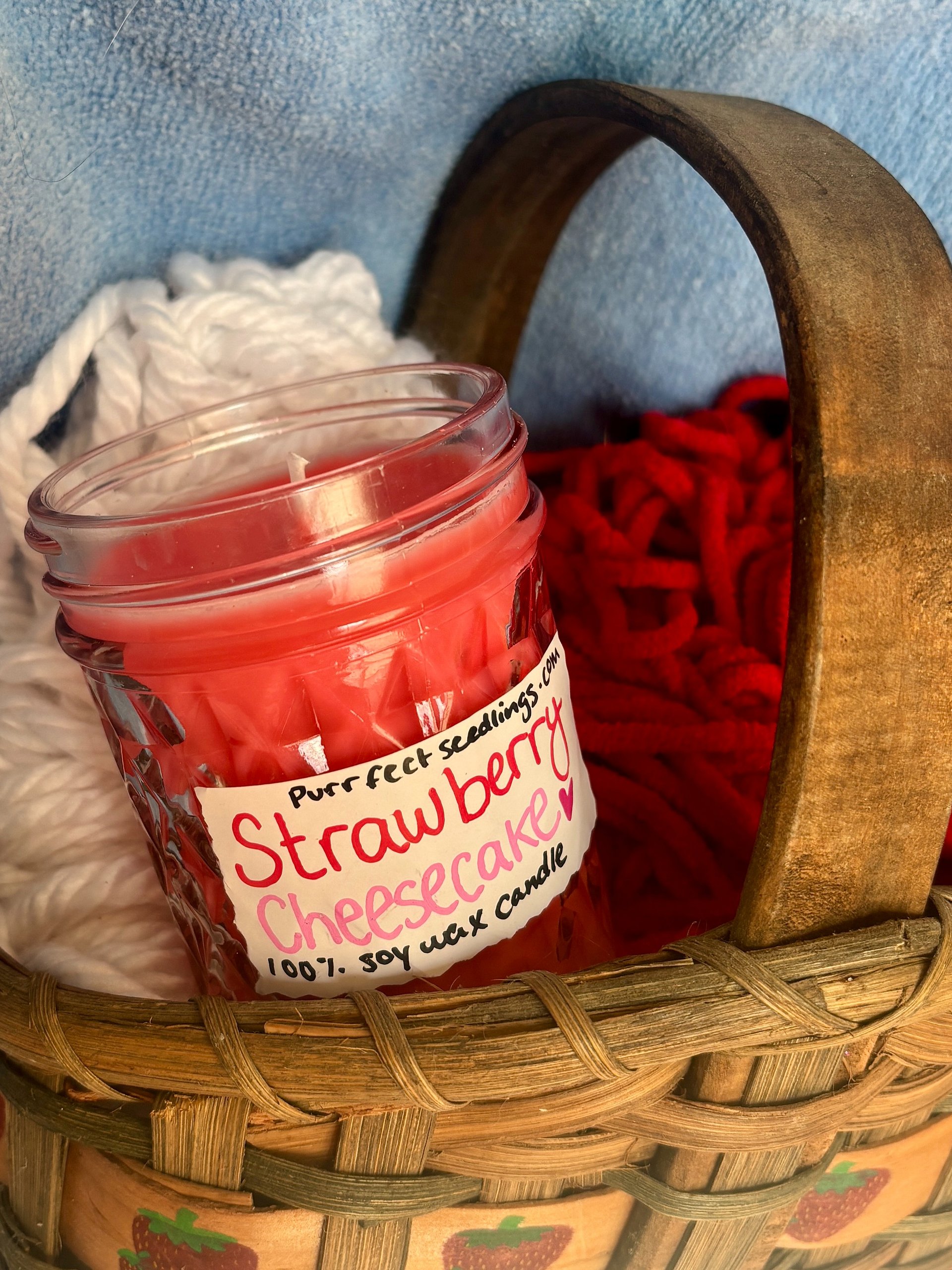Strawberry Cheesecake Soy Wax Candle (One of a Kind) product image (3)