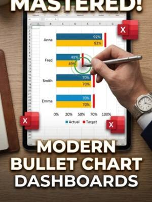 create a professional Excel Bullet Chart from scratch #excel #exceltip #exceltutorial #studytechtiktokcontest #learnontiktokcontest