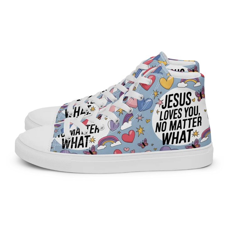 Inspirational Christian High-Top Sneakers – Jesus Loves You product image (1)