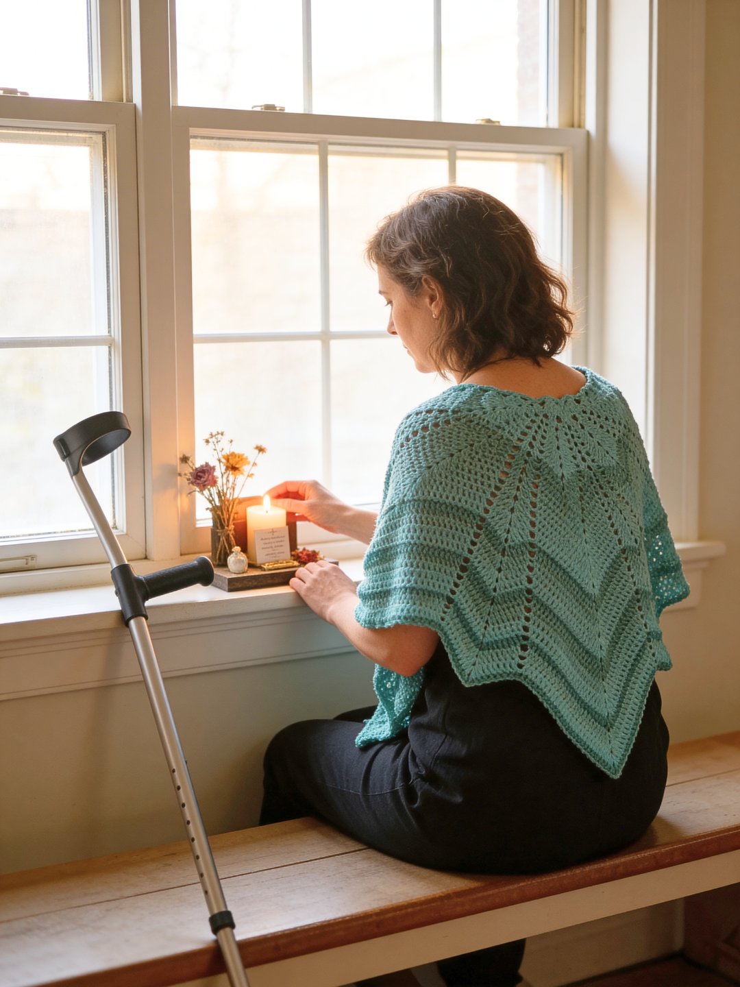 Transformation Shawl | Grief Ritual Shawl with Seven Ribbons product image (1)