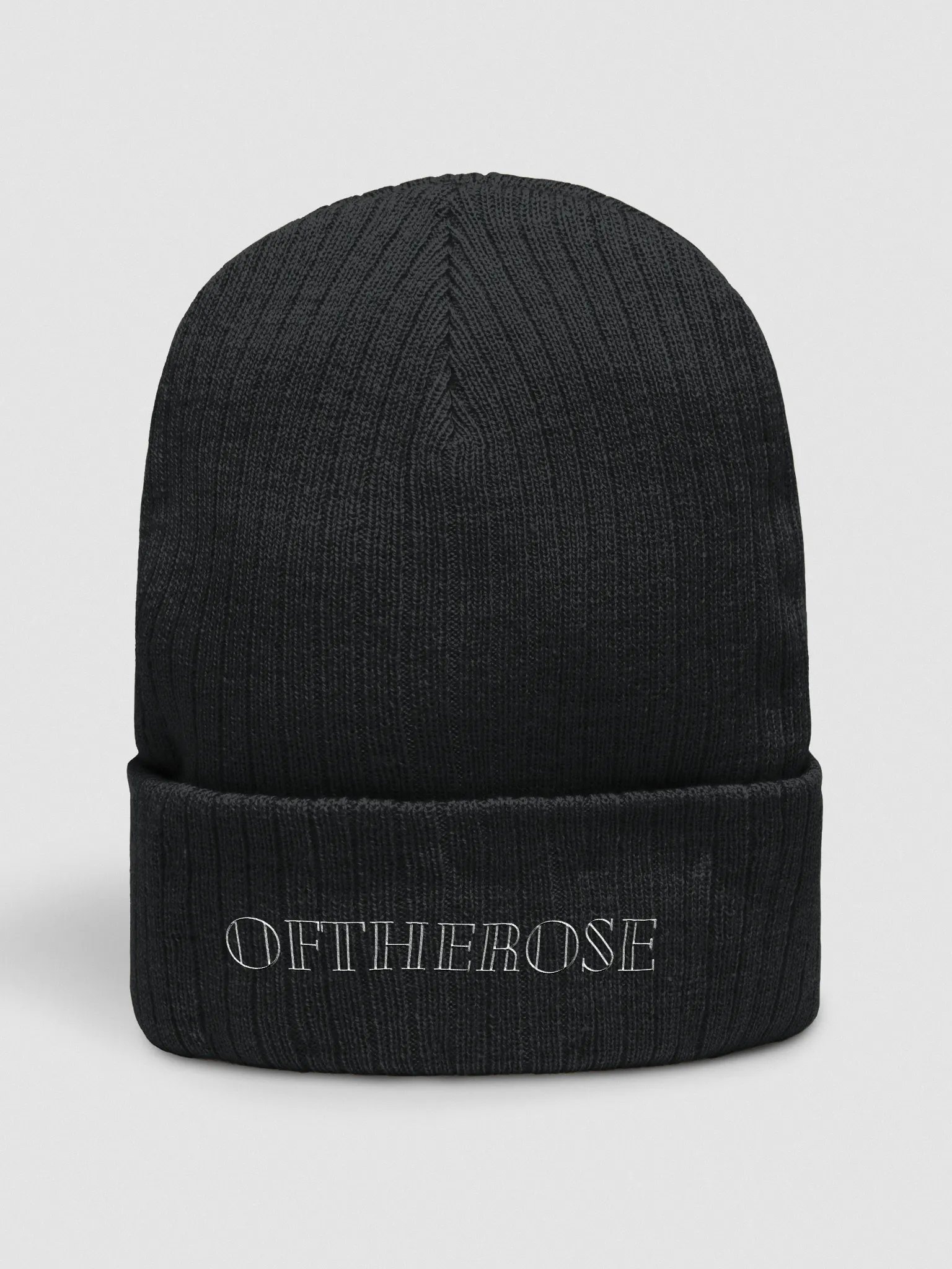 OFTHEROSE Embroidered Ribbed Knit Beanie product image (1)