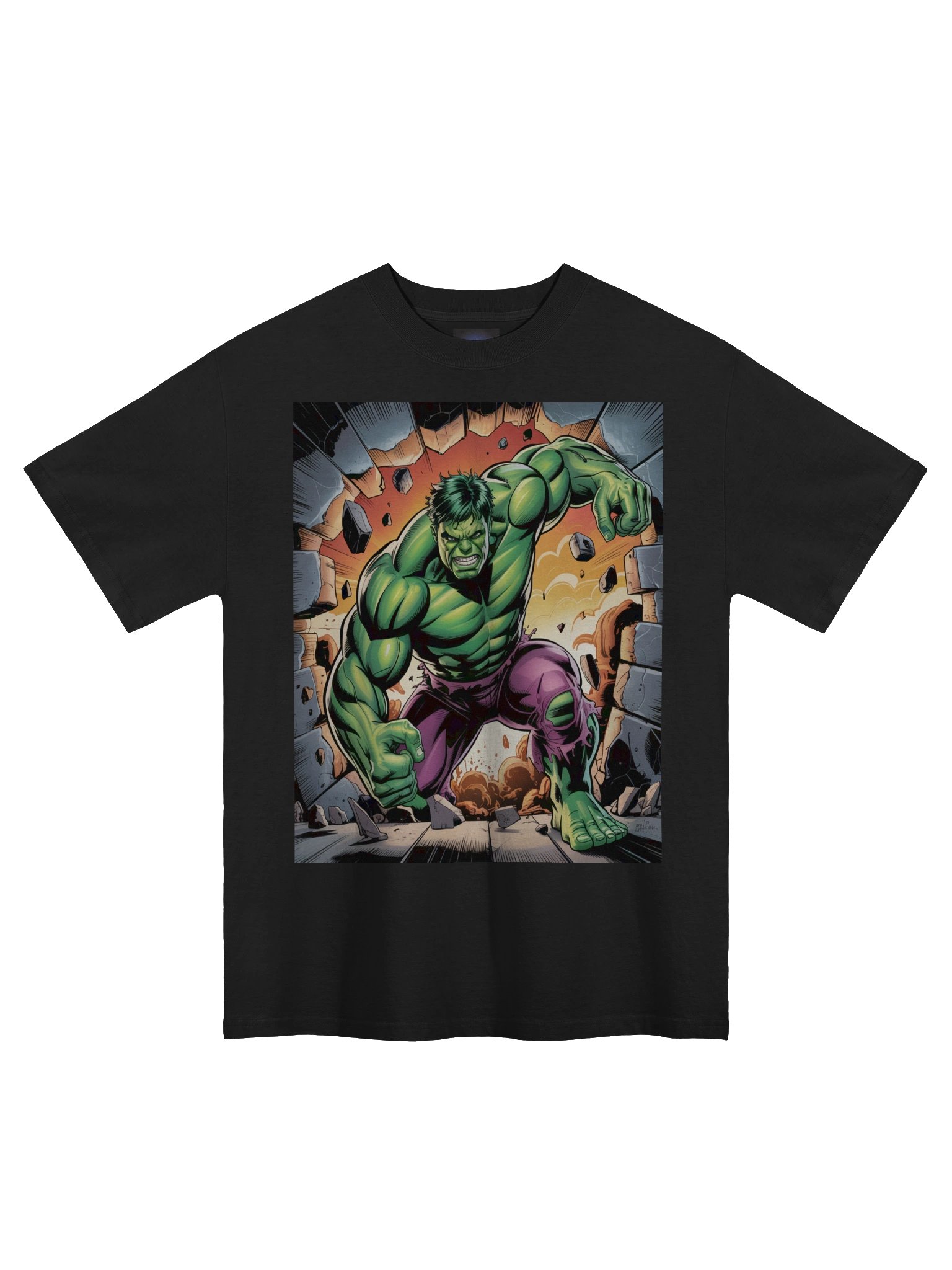 Abyss Assault: Hulk Wall-Rupturing Fury Oversized Faded T-Shirt product image (3)