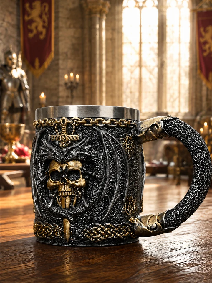 The Armored Kingdom Dragonborn Blade and Skull Deathbrew Mug-Hand Painted-Fantasy Lover-Durable product image (1)