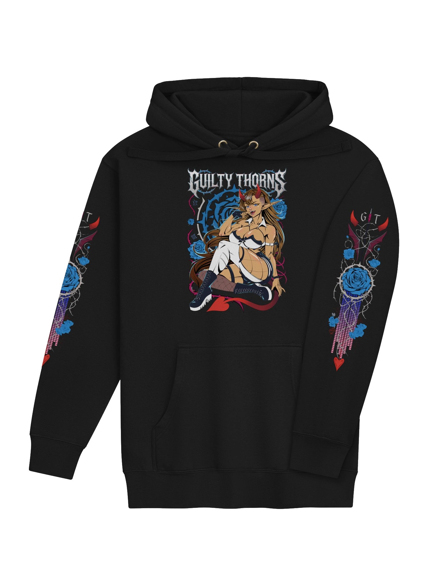 Metal Midnight Bloom Hoodie with sleeve/back design product image (4)
