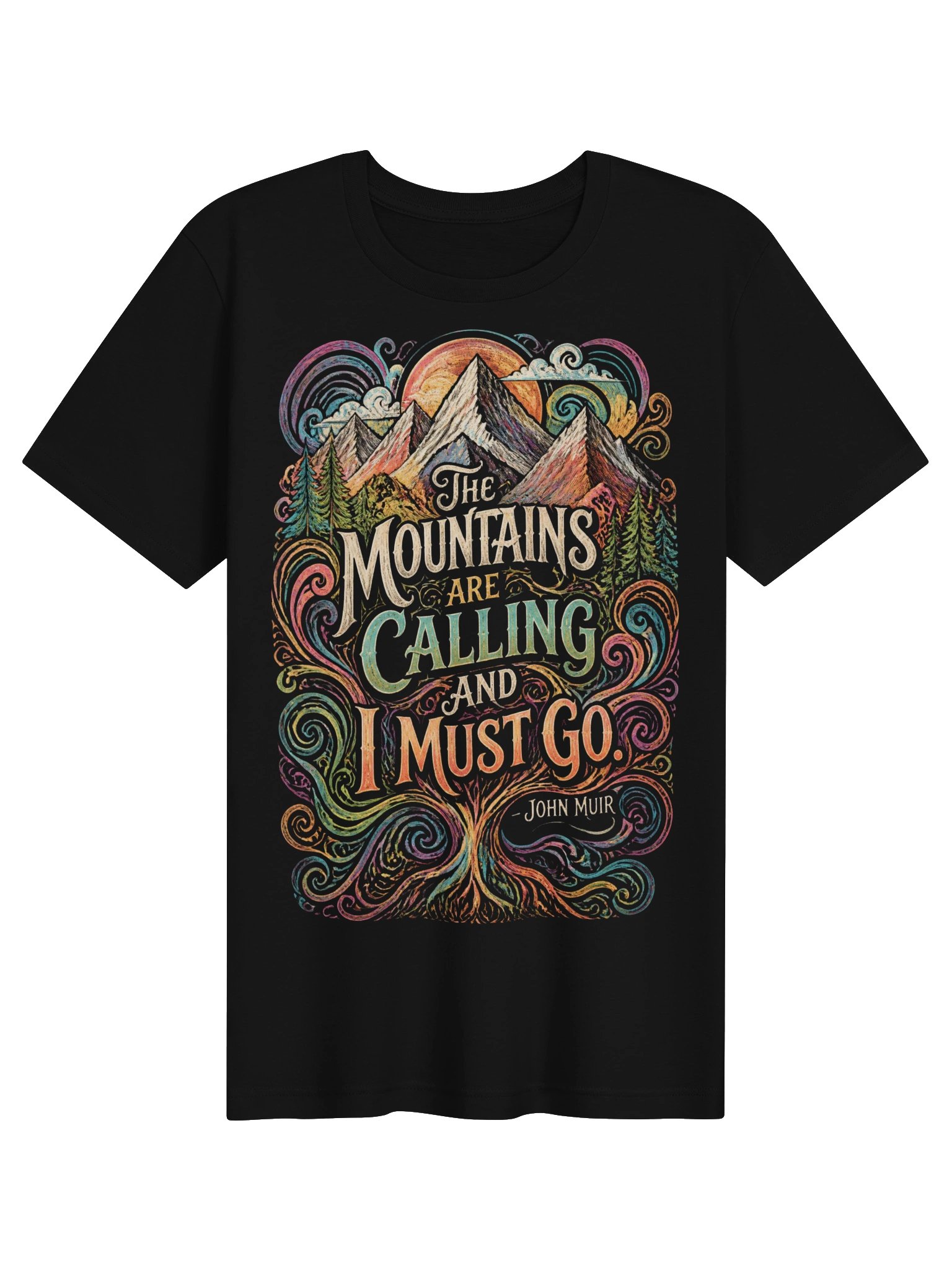 John Muir Mountains Are Calling Shirt, Psychedelic Nature Lover Tee product image (2)