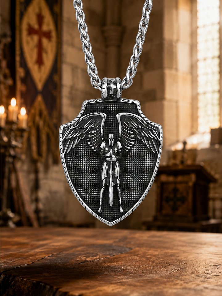 The Armored Kingdom Archangel Protector Shield Necklace-Detailed-Durable product image (1)