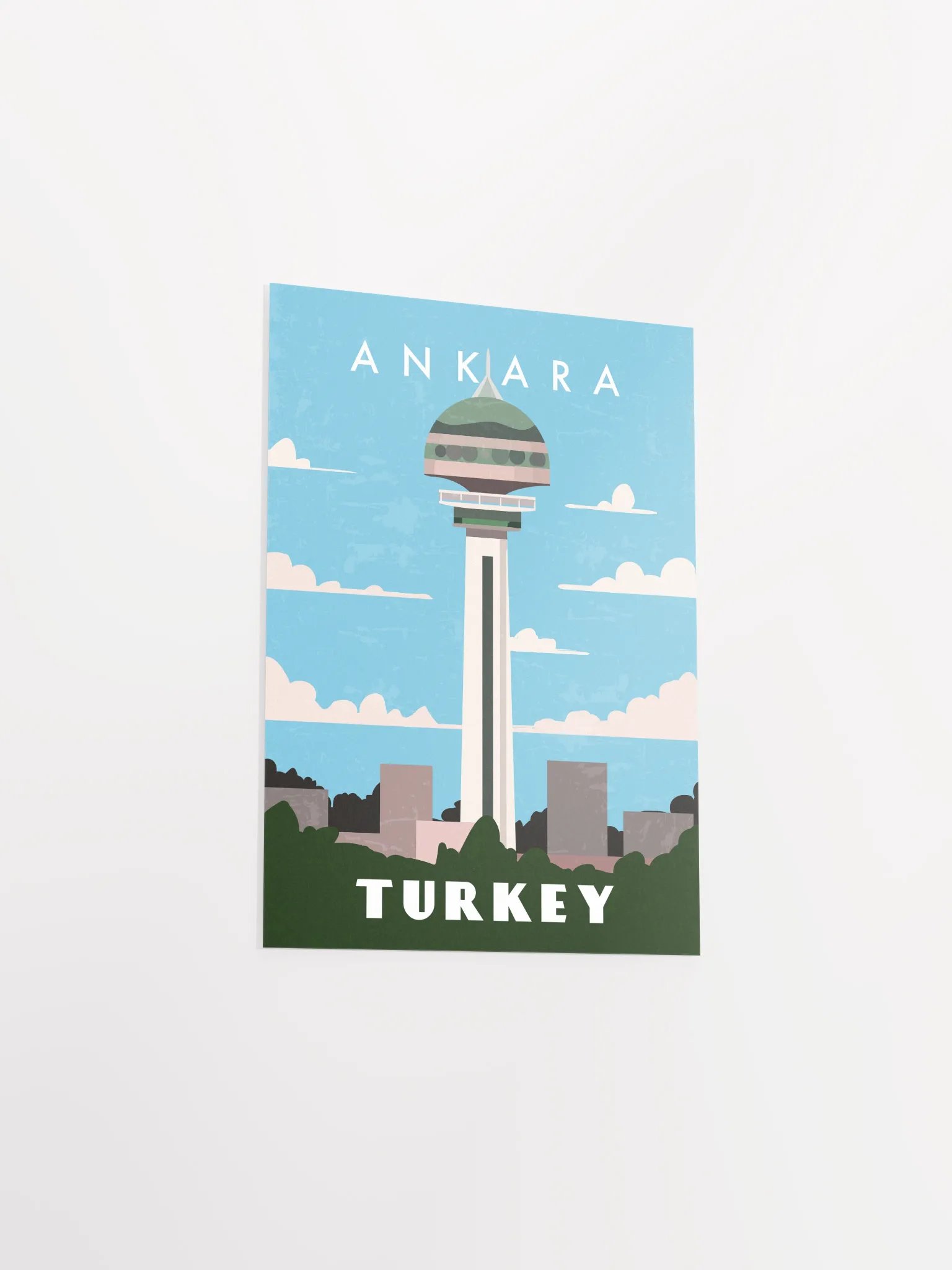 Ankara, Turkey — Retro travel minimalist poster, retro travel art, retro travel wall art, vector art product image (8)