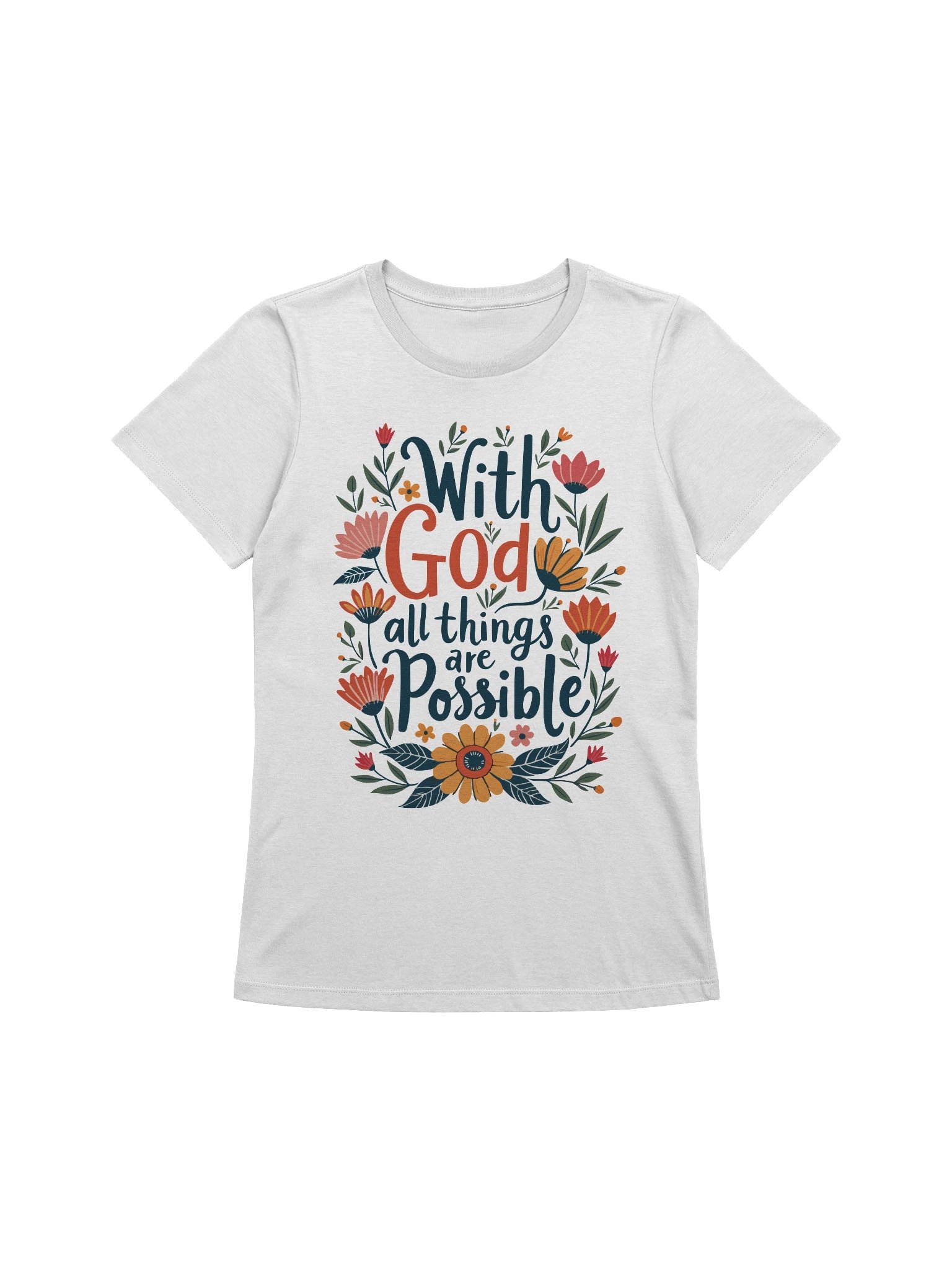 Women's Supersoft Relaxed-fit T-Shirt With God All Things Are Possible product image (1)