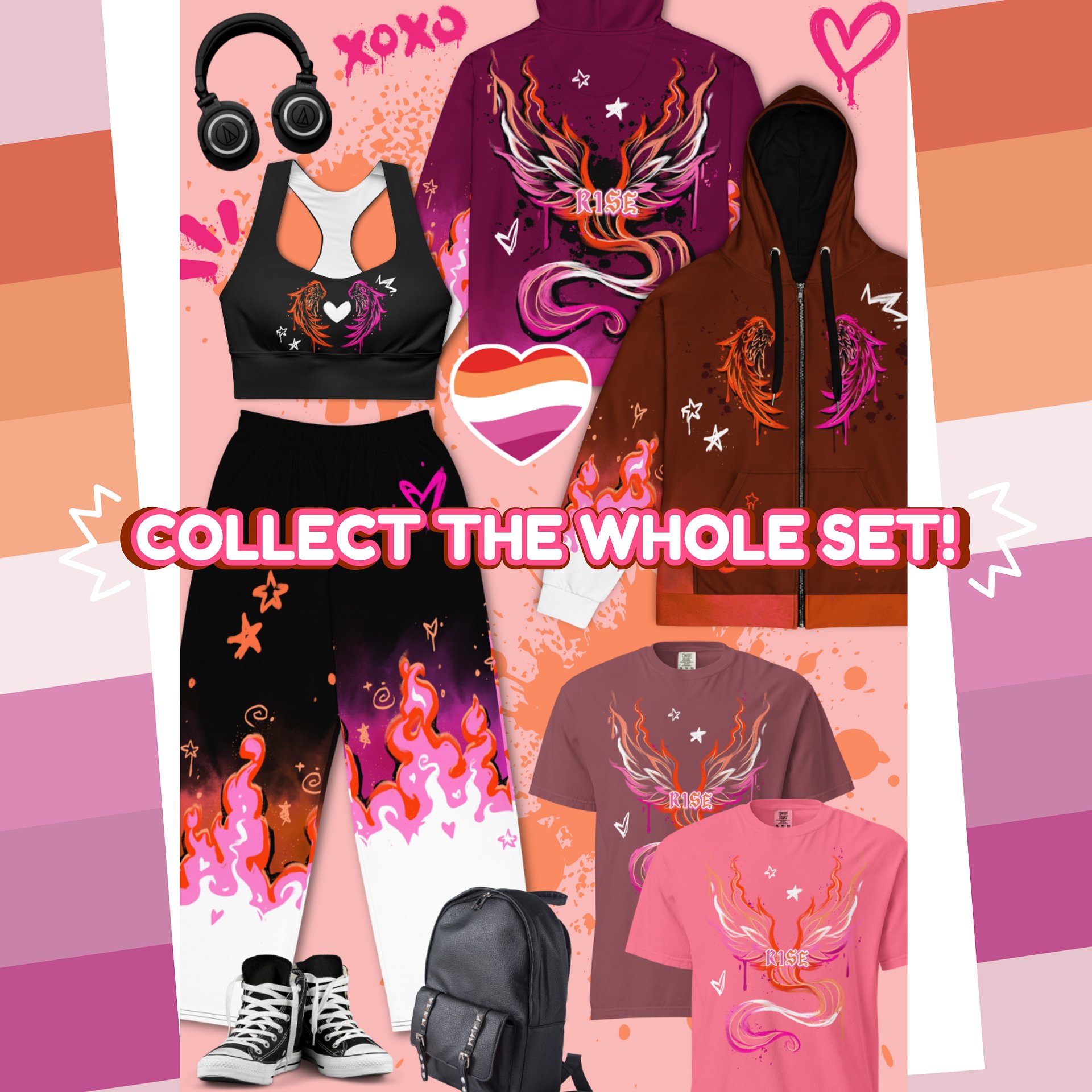 RISE Collection: Subtle Lesbian Pride Phoenix Wide Leg Pants product image (6)