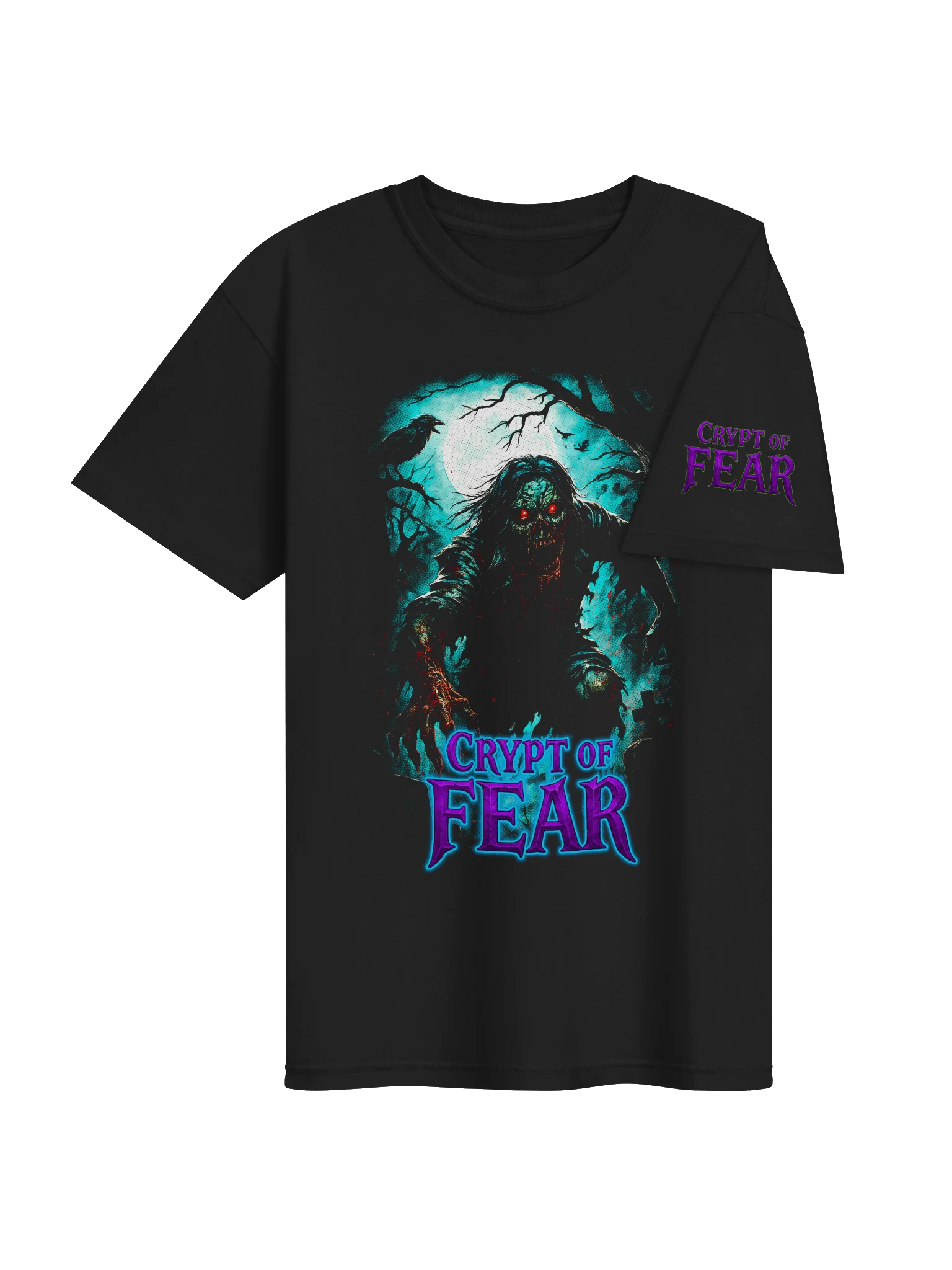 CRYPT OF FEAR Zombie Moon Horror Tee product image (4)