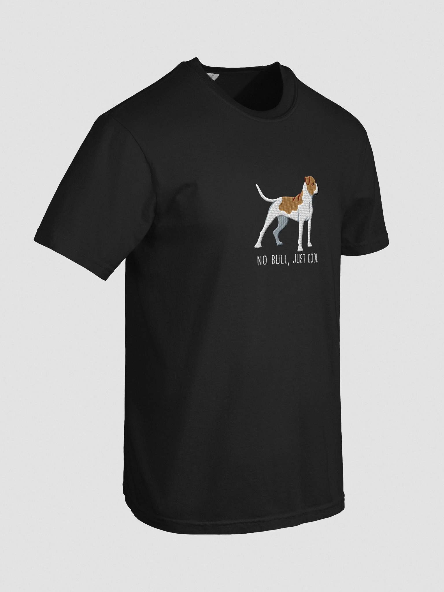 No Bull, Just Cool T-Shirt(Embroidered) of an American Bulldog(Tan) product image (11)