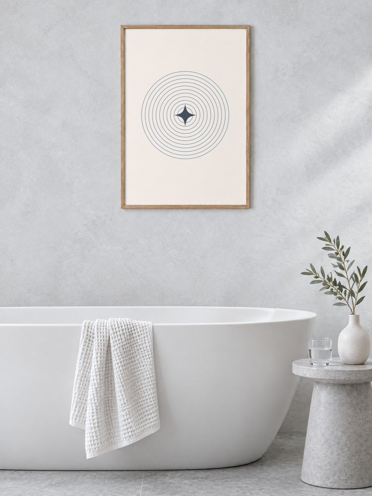 Blue Ripple Star Print | Minimalist Bathroom Wall Art product image (2)