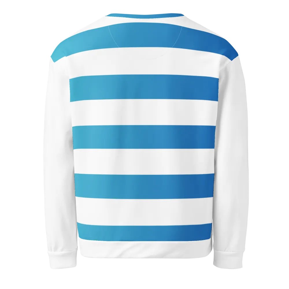 Gradient Blue and White Striped Sweatshirt product image (2)