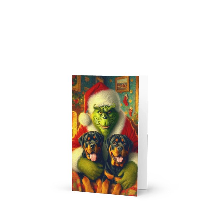 Rottweiler & Grinch greeting card product image (1)