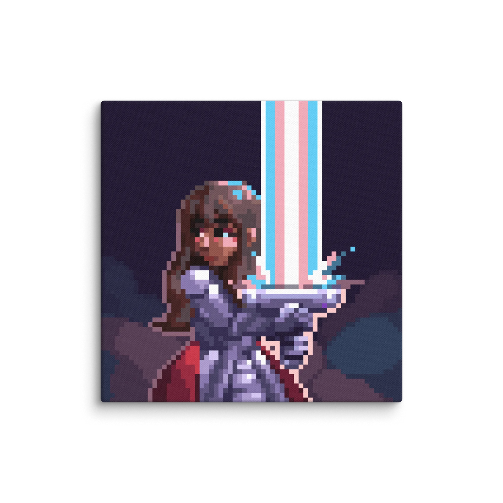 Transgender Knight Pixel Art Canvas Print product image (1)