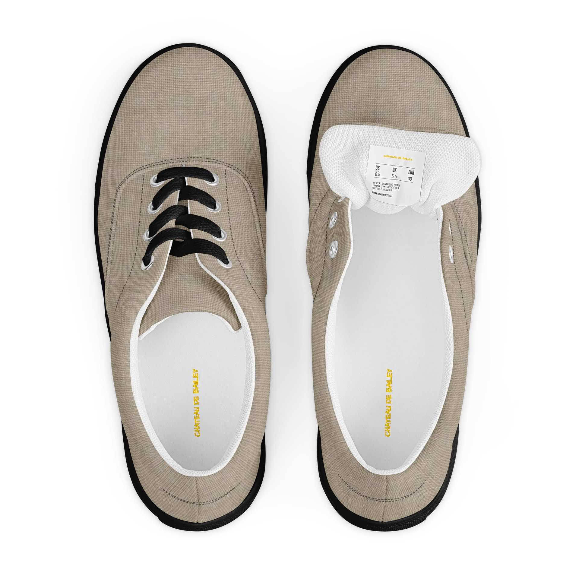 "Taupe" Men’s Lace-Up Canvas Shoes product image (4)