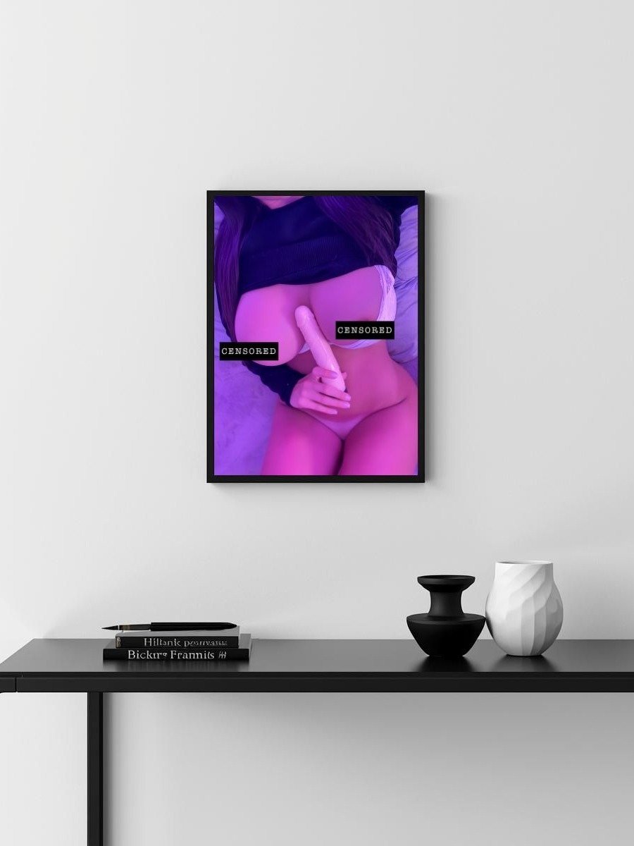 Cosplay Corner x Wavebunny.exe NSFW Metal Print | Purple Glow Lingerie product image (3)
