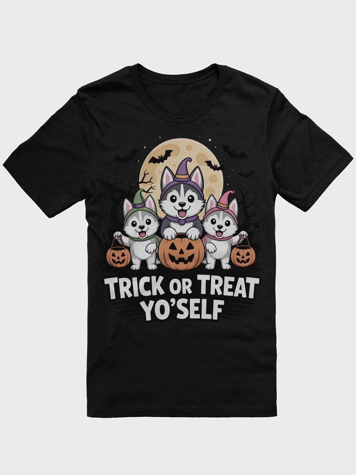 Witchy Huskies Trick-or-Treat T-Shirt product image (1)