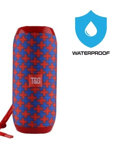 TG117 Portable Wireless Bluetooth Waterproof Speaker - USB/TF/FM Radio (Blue/Red) product image (1)