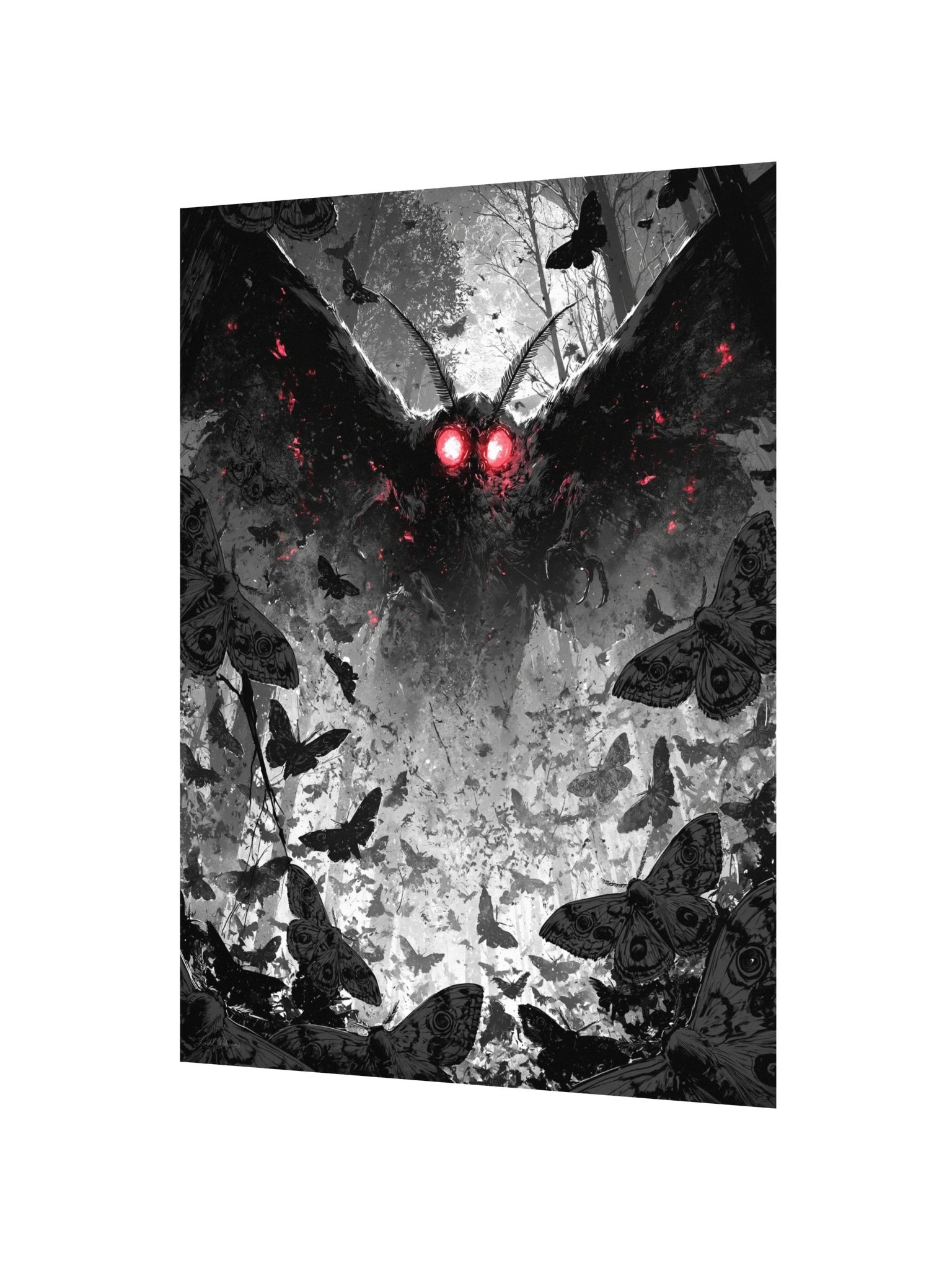 Mothman Art Print — Mothman and the Swarm product image (6)