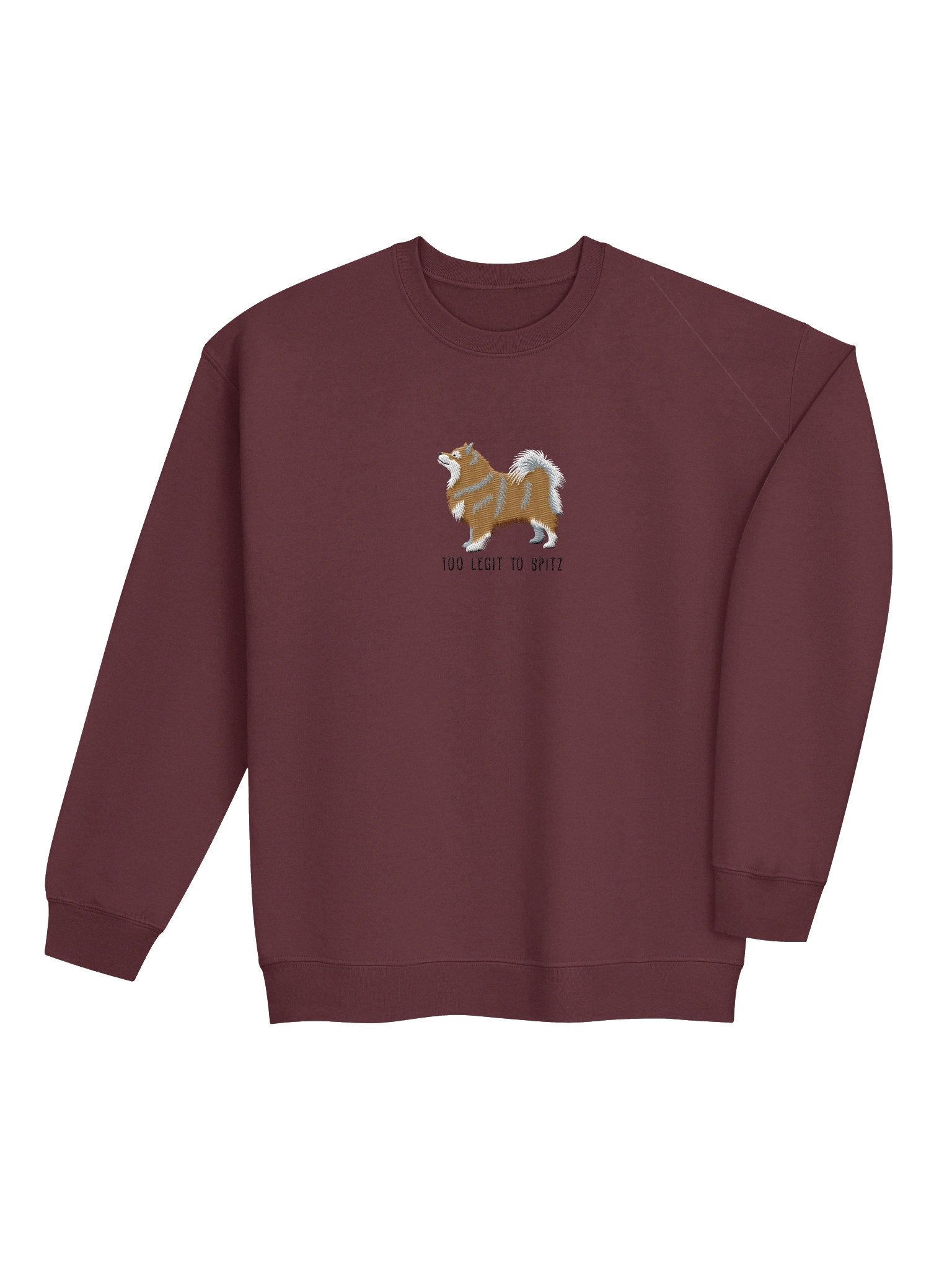 Too Legit to Spitz Sweatshirt (Embroidered) of a Finnish Lapphund(Brown & White) product image (7)