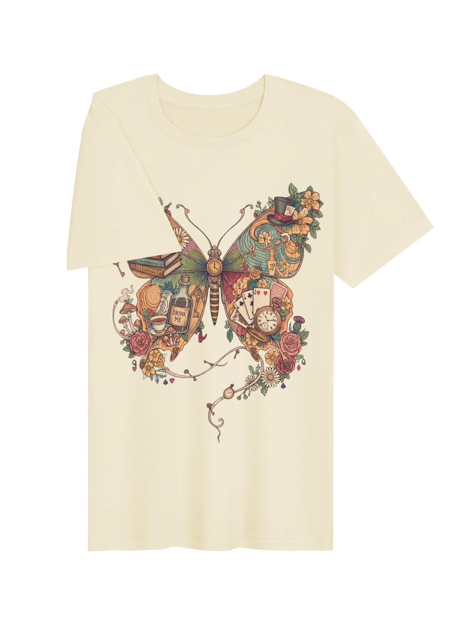 Alice in Wonderland Butterfly Shirt, Whimsical Literary Graphic Tee product image (109)