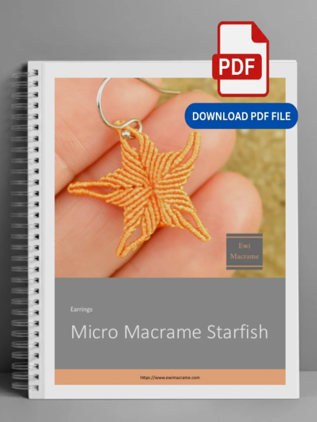 Micro Macrame Starfish Earrings – Photo & Video Tutorial product image (2)