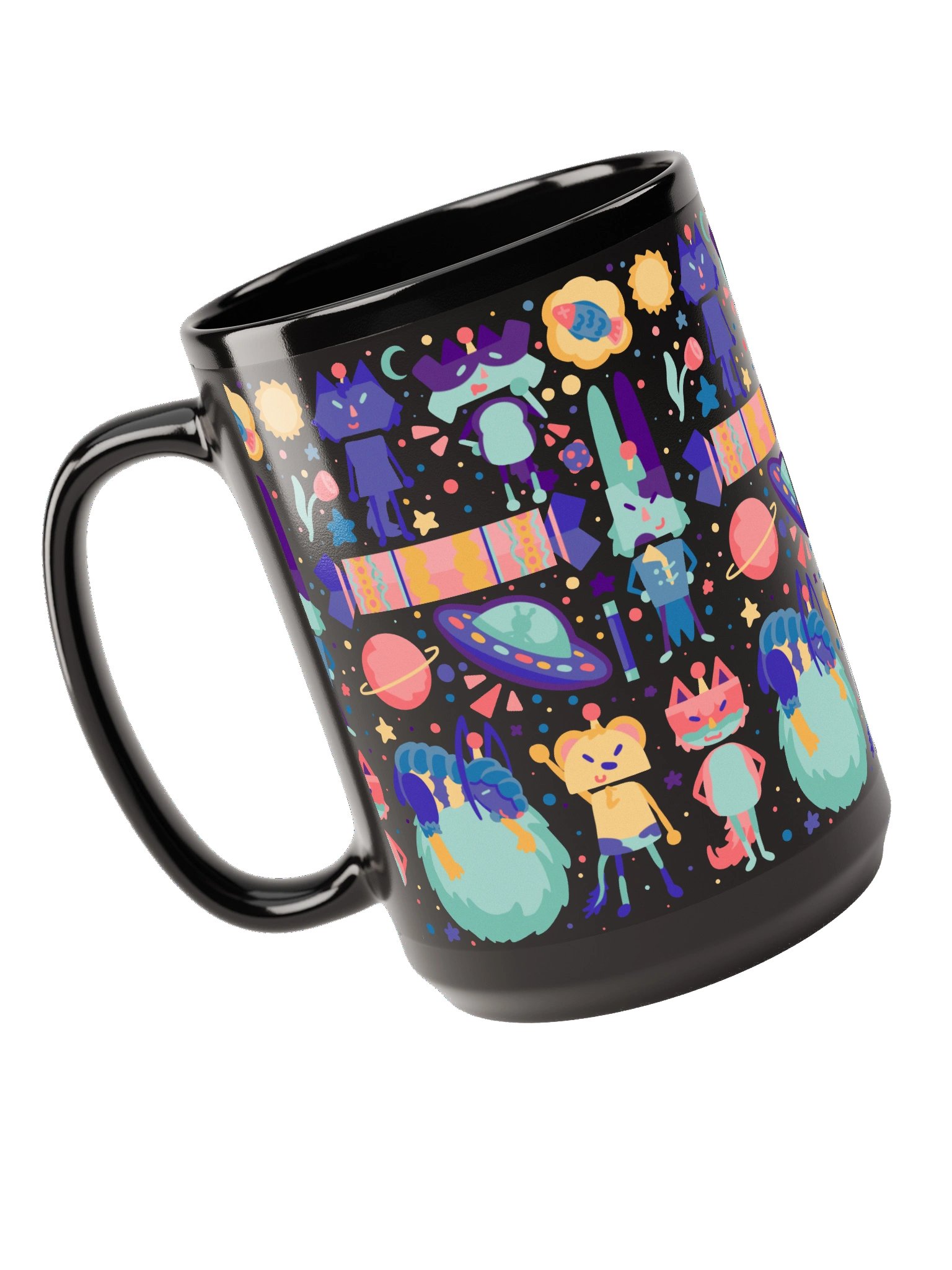 Cozy Cosmos Crew Black Mug 15oz product image (3)