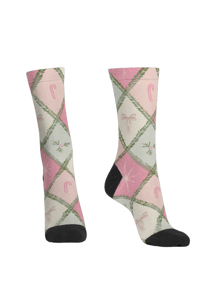 Candy Cane Diamond Crew Socks product image (2)