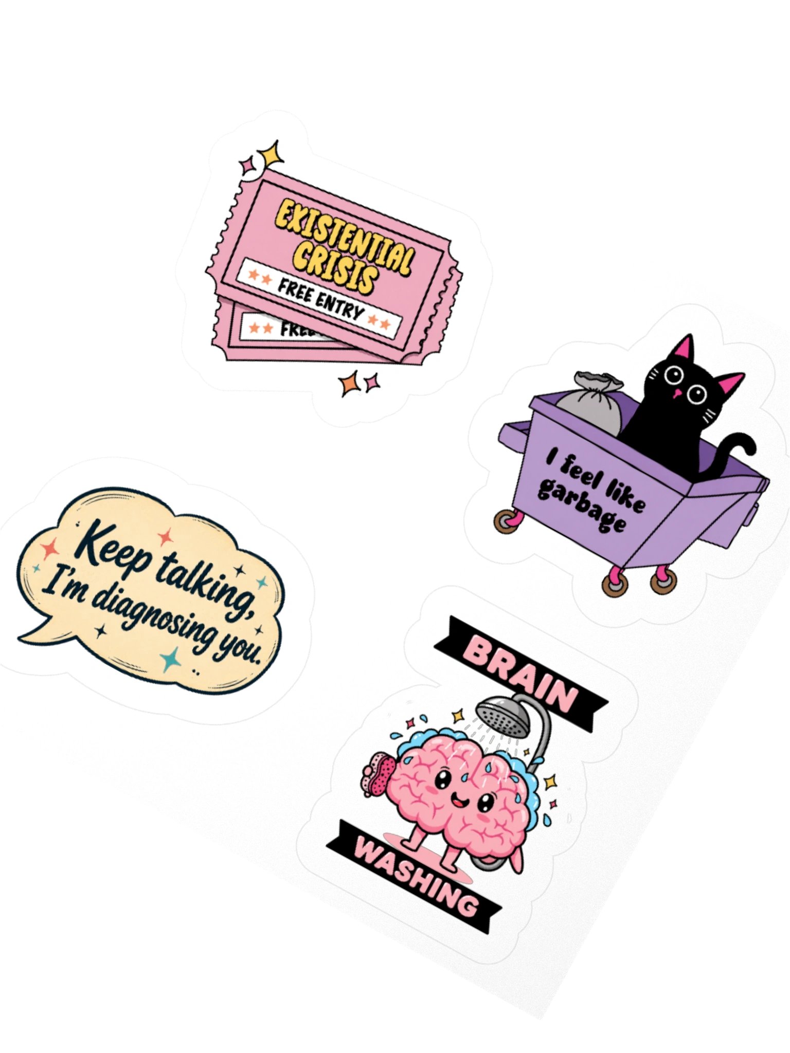 Existential Crisis Starter Pack | 4-Piece Psychology Sticker Set product image (2)