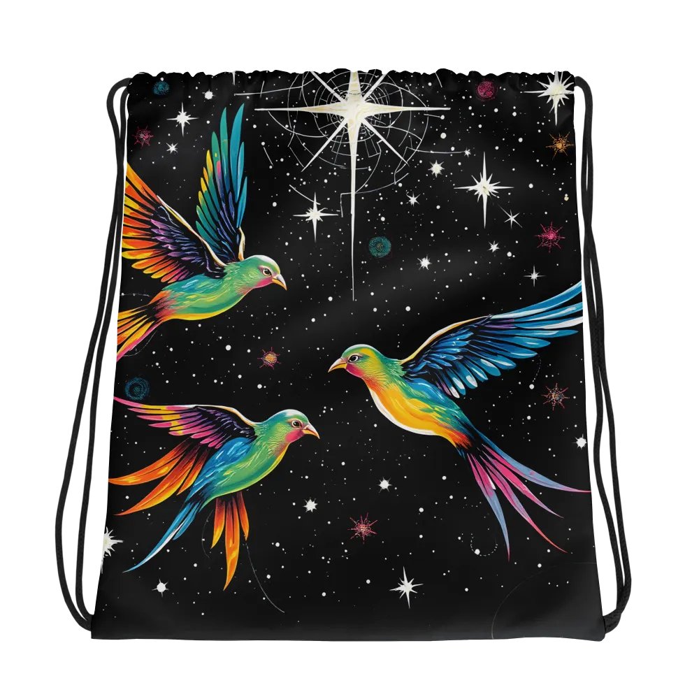 Starry Flight All-Over Drawstring Bag product image (1)