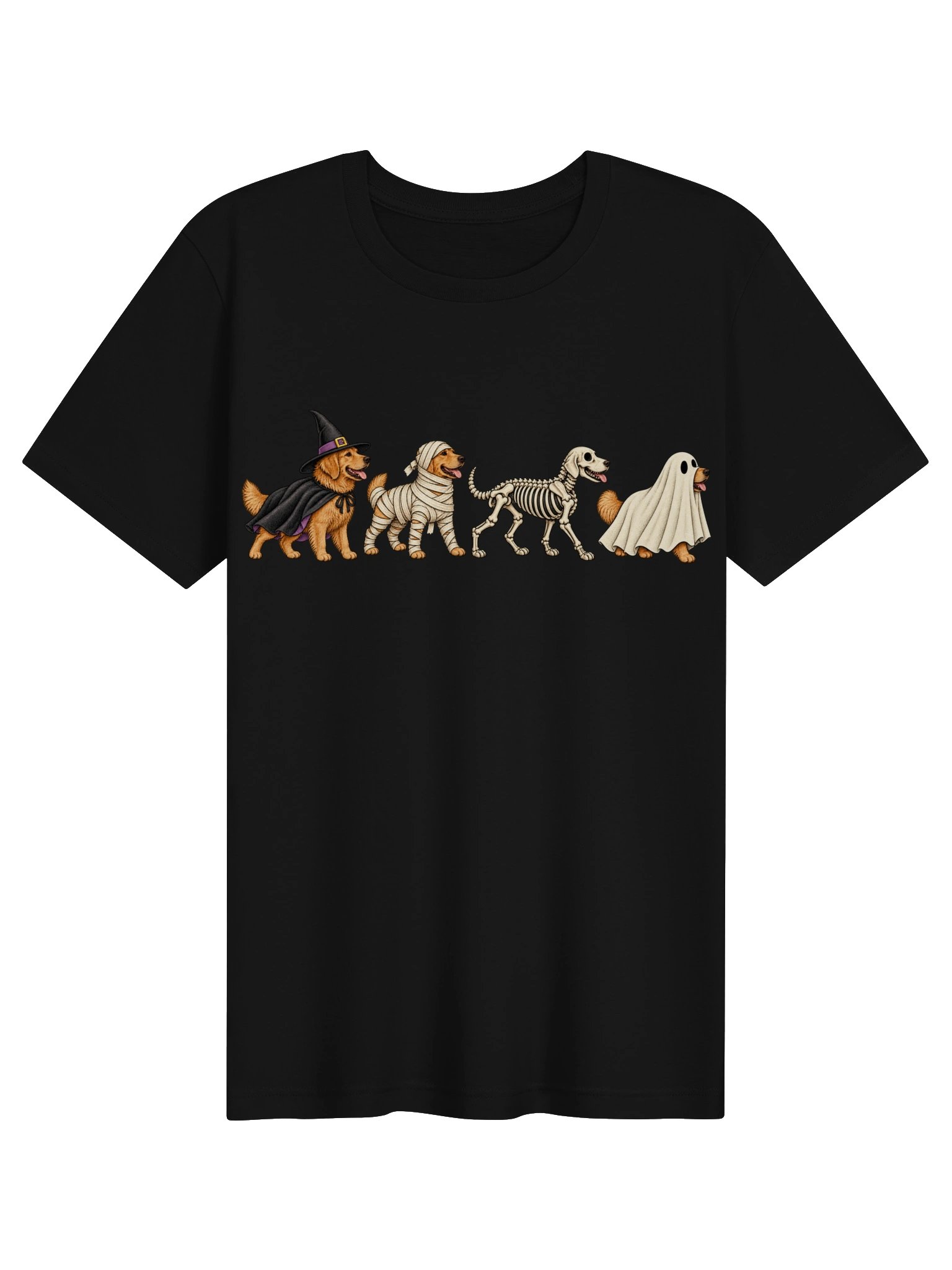 Halloween Golden Retriever Dog T-Shirt | Spooky Dogs Graphic Tee, Trick or Treat Puppy Parade product image (1)