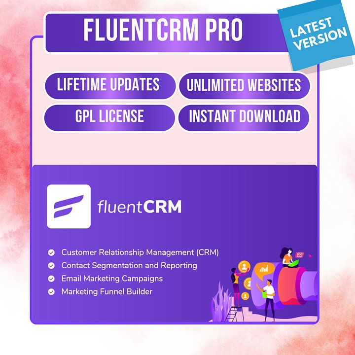 FluentCRM Pro 2.9.65 – WordPress Email Marketing Automation Plugin | GPL License | Unlimited Sites | Lifetime Updates | Instant Download product image (1)