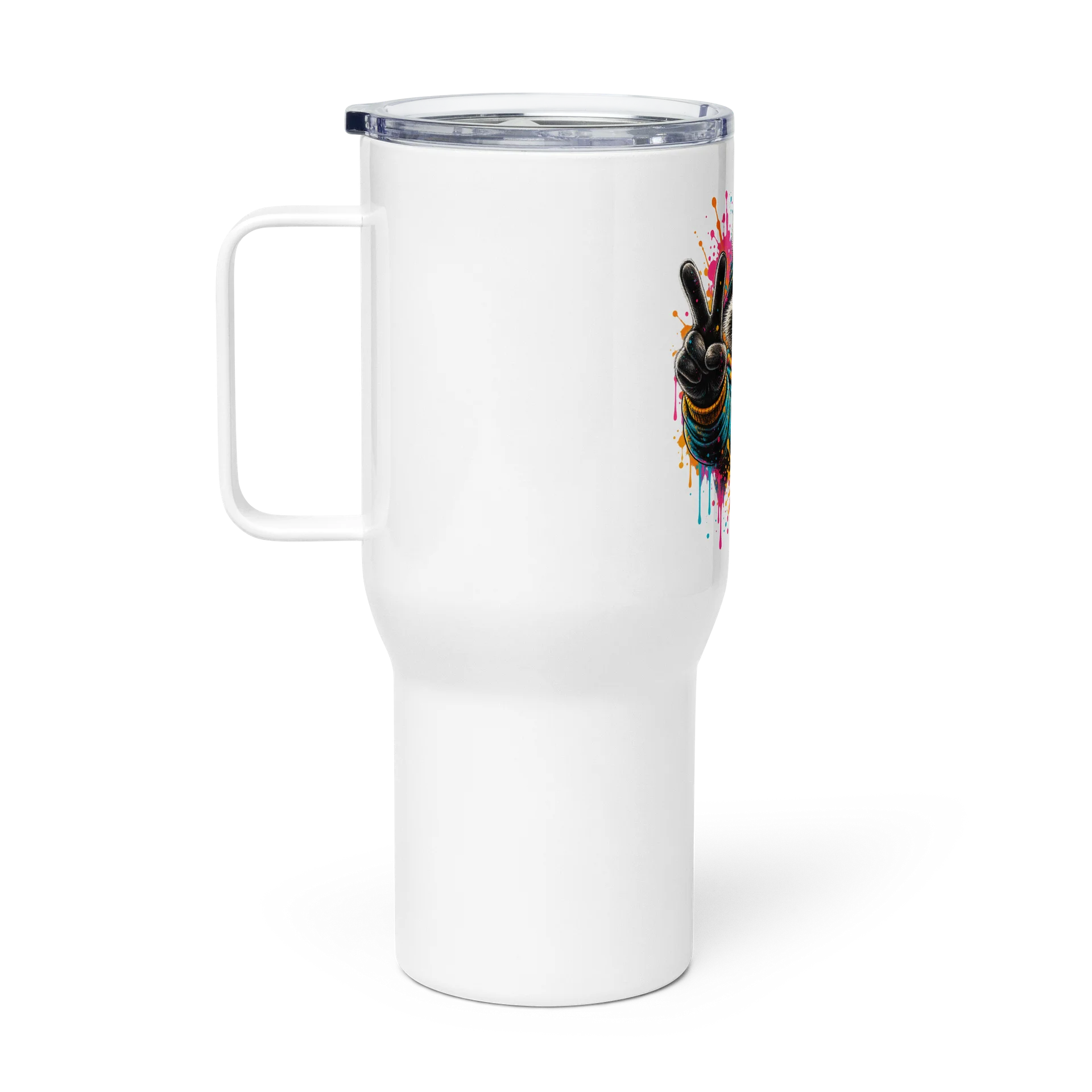 Good Vibes Only – Neon Raccoon Travel Mug product image (1)