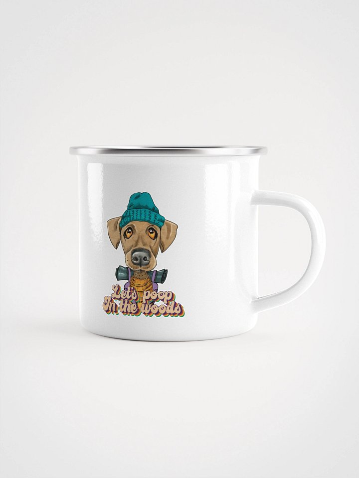 Enamel Camping Mug - Camping Dog - poop on the woods product image (2)