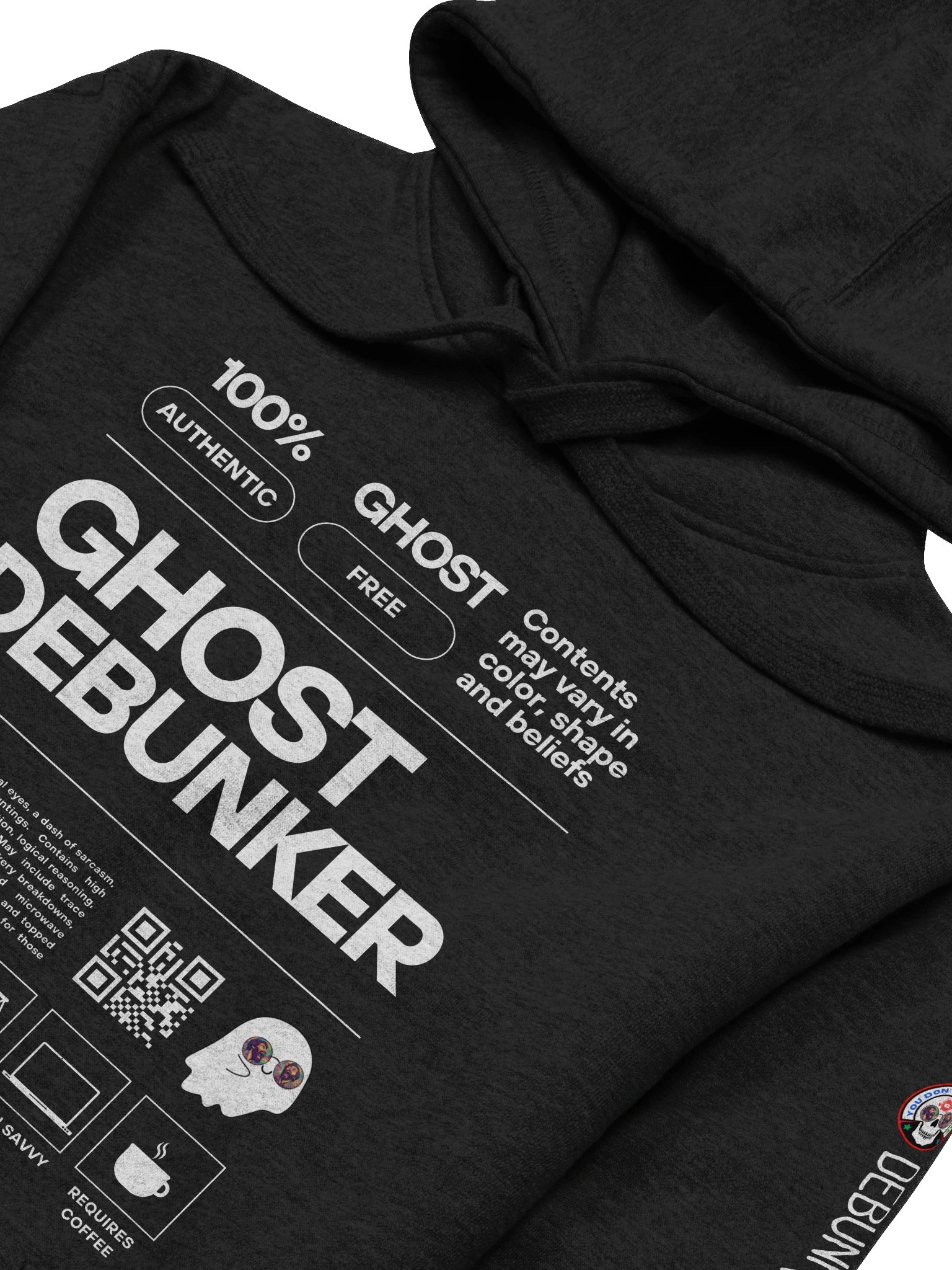 Ghost Debunker Hoodie – Product Label Edition product image (3)