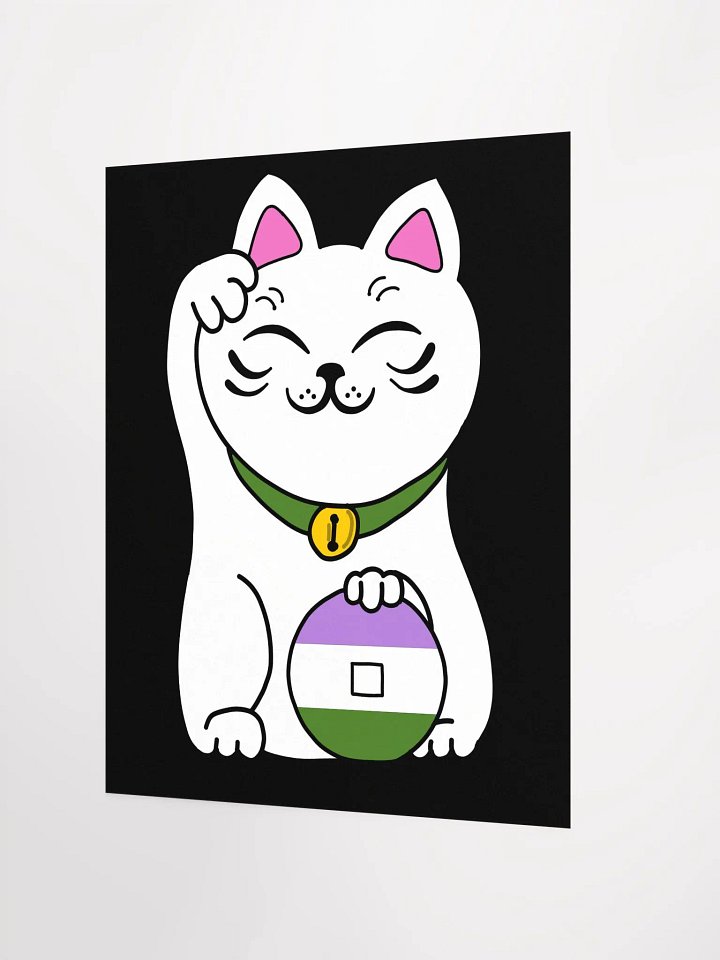 Maneki neko genderqueer pride poster product image (2)