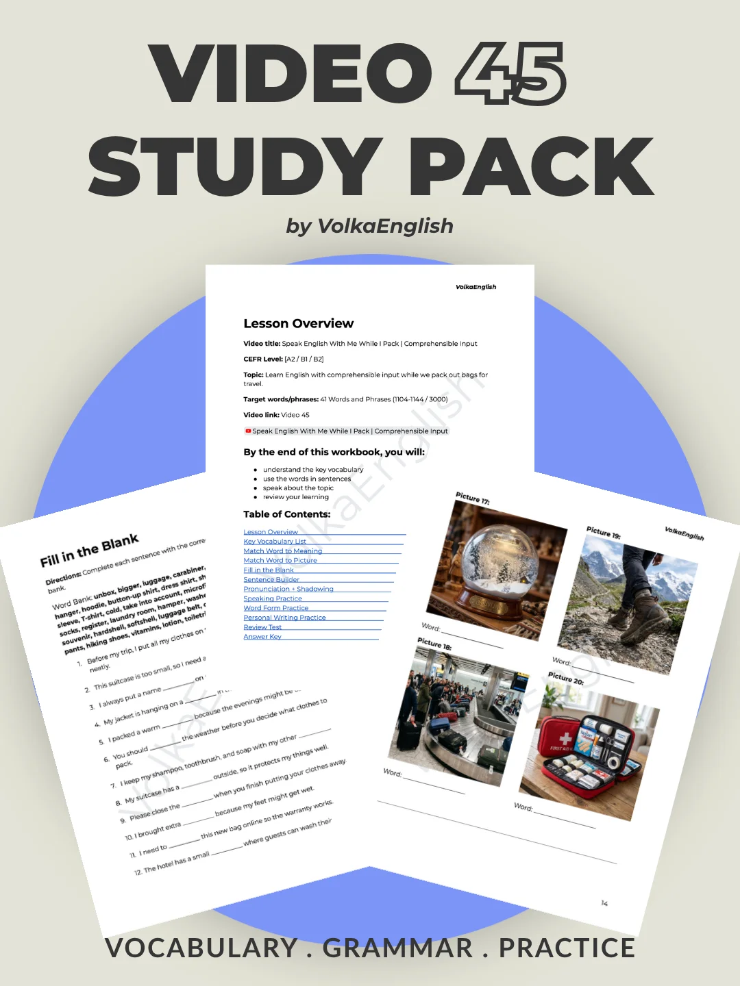 Speak English With Me While I Pack | Comprehensible Input - Video 45 Study Pack product image (1)