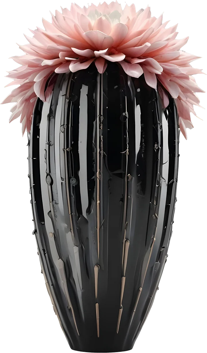 Monochrome Elegance Vase – Black & White Signature, PNG product image (1)