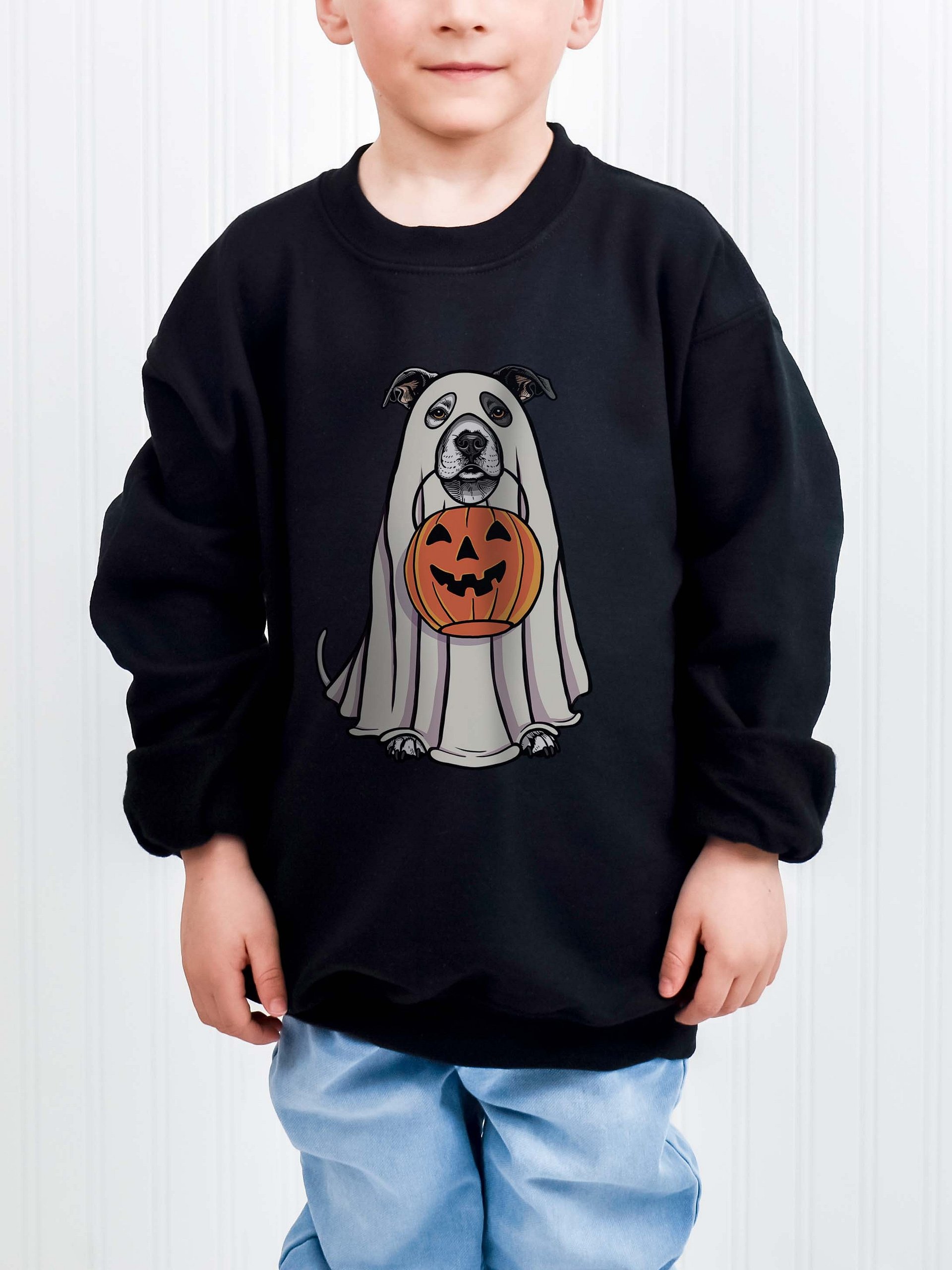 Halloween American Staffordshire Terrier(White) Youth Sweatshirt product image (1)