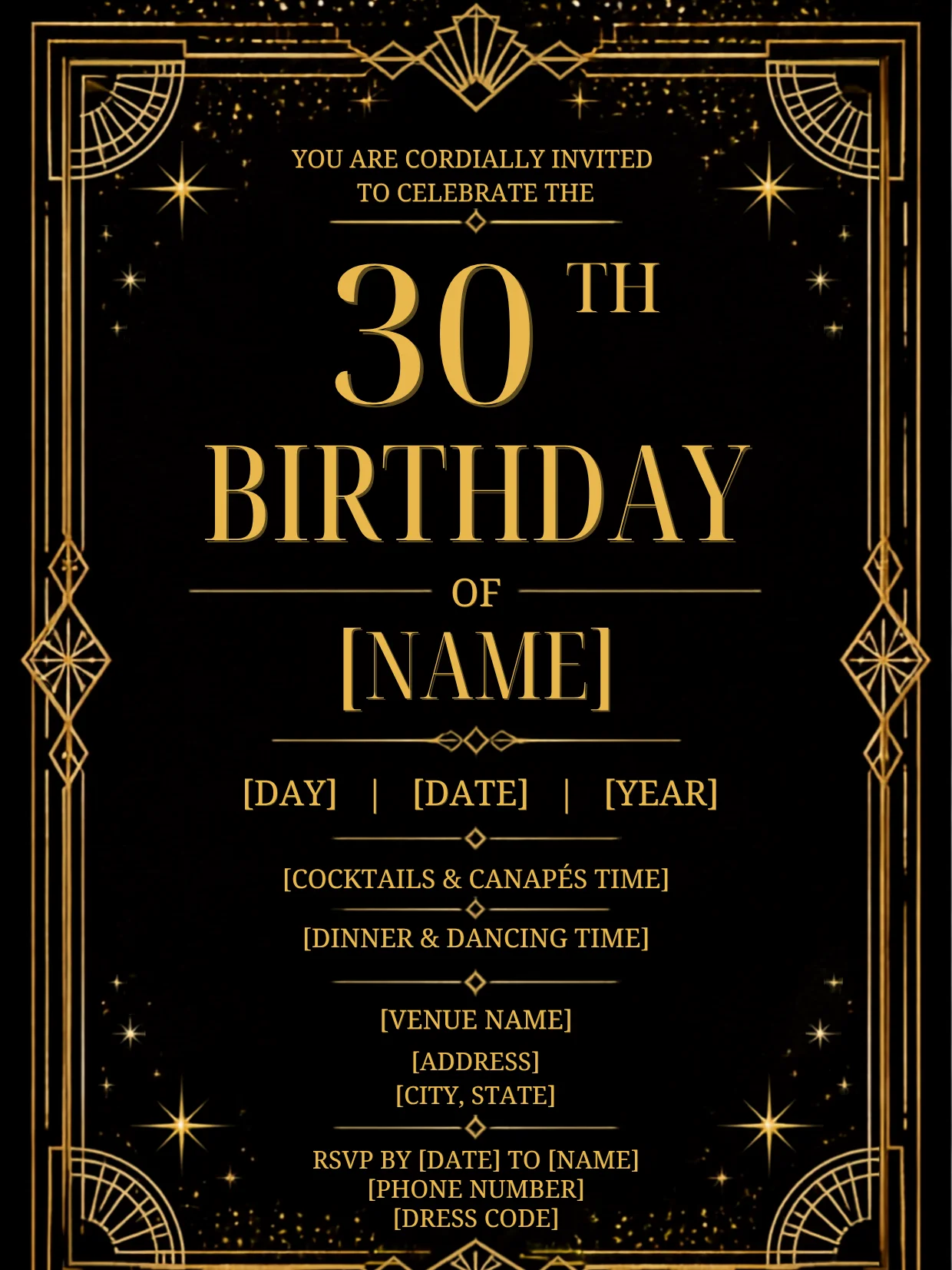 Luxury Gold 30th Birthday Invitation product image (4)