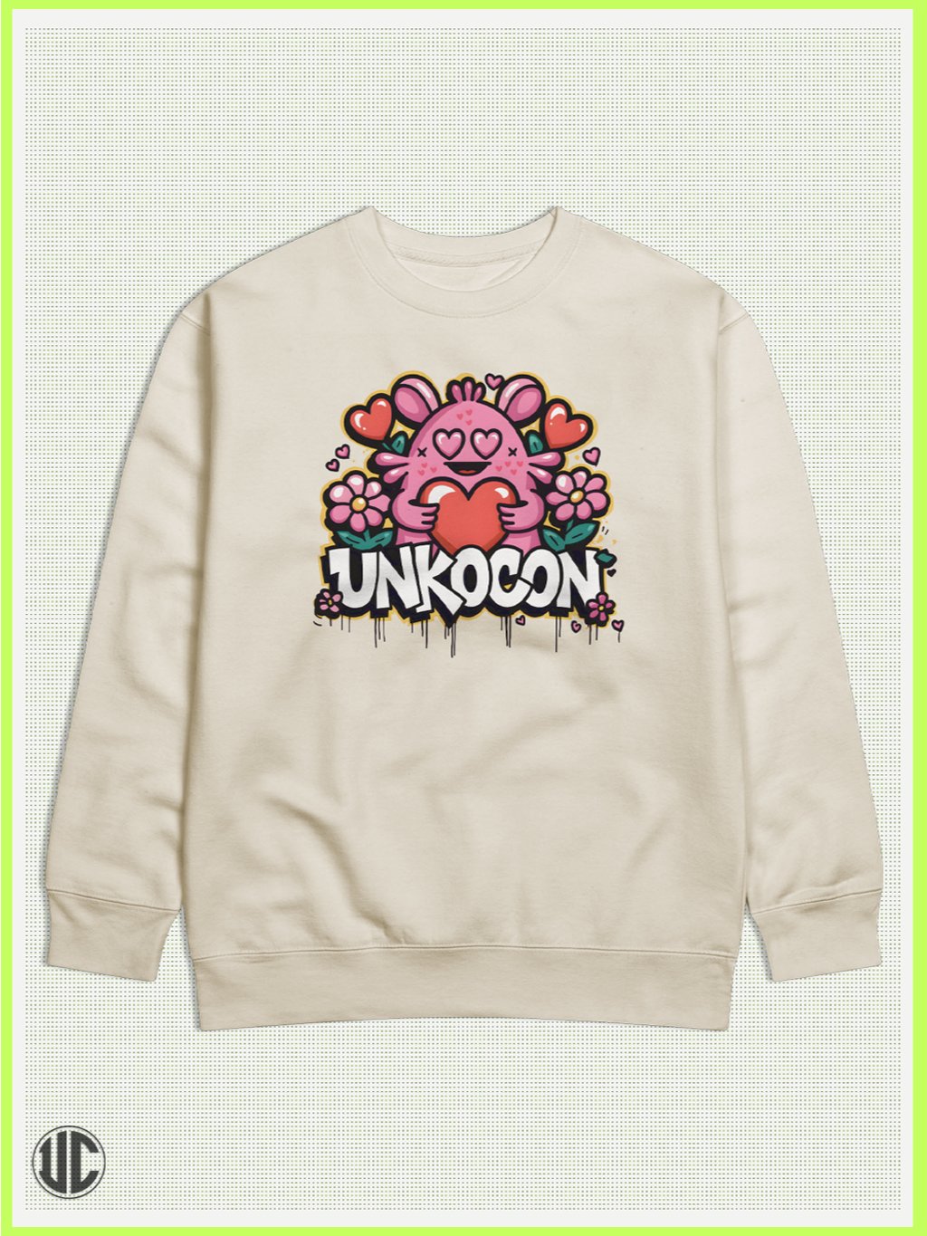 UnkoCon – Graffiti Heart Crew Neck Sweatshirt product image (1)