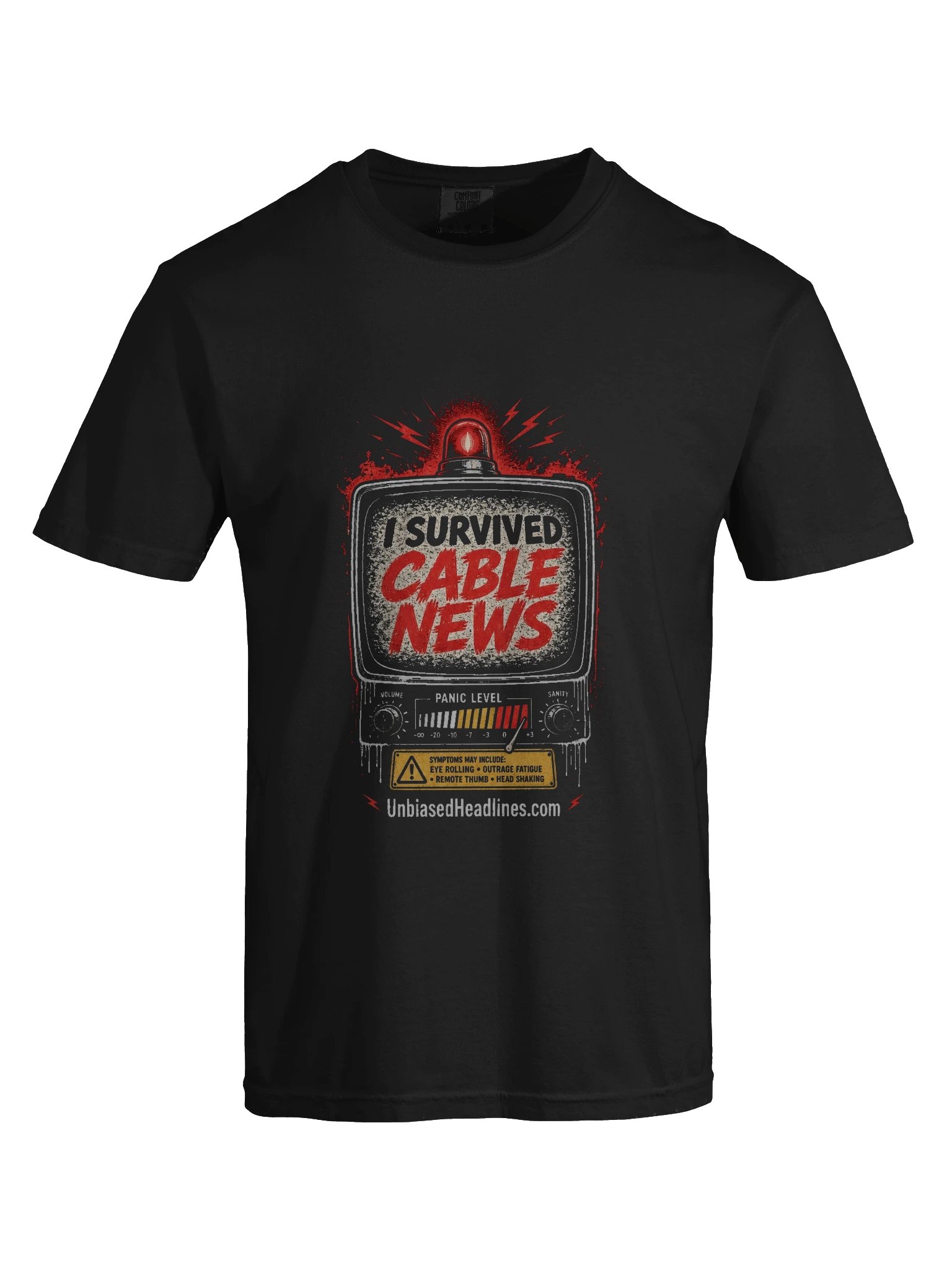 I Survived Cable News (TV Panic-Meter) Tee - Large Front product image (4)