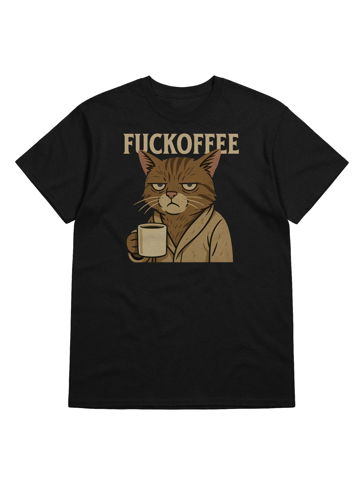 FUCKOFFEE T-Shirt – Moody Cat Coffee Humor Tee product image (1)