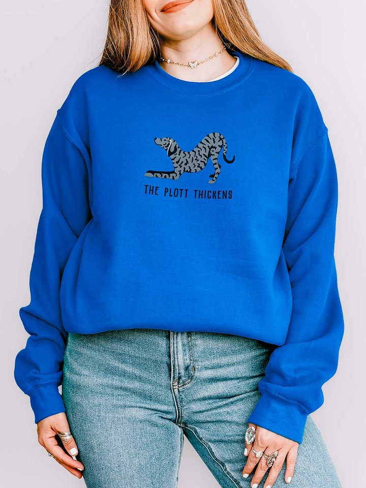 The Plott Thickens Sweatshirt (Embroidered) of a Plott Hound(Blue Brindle) product image (2)