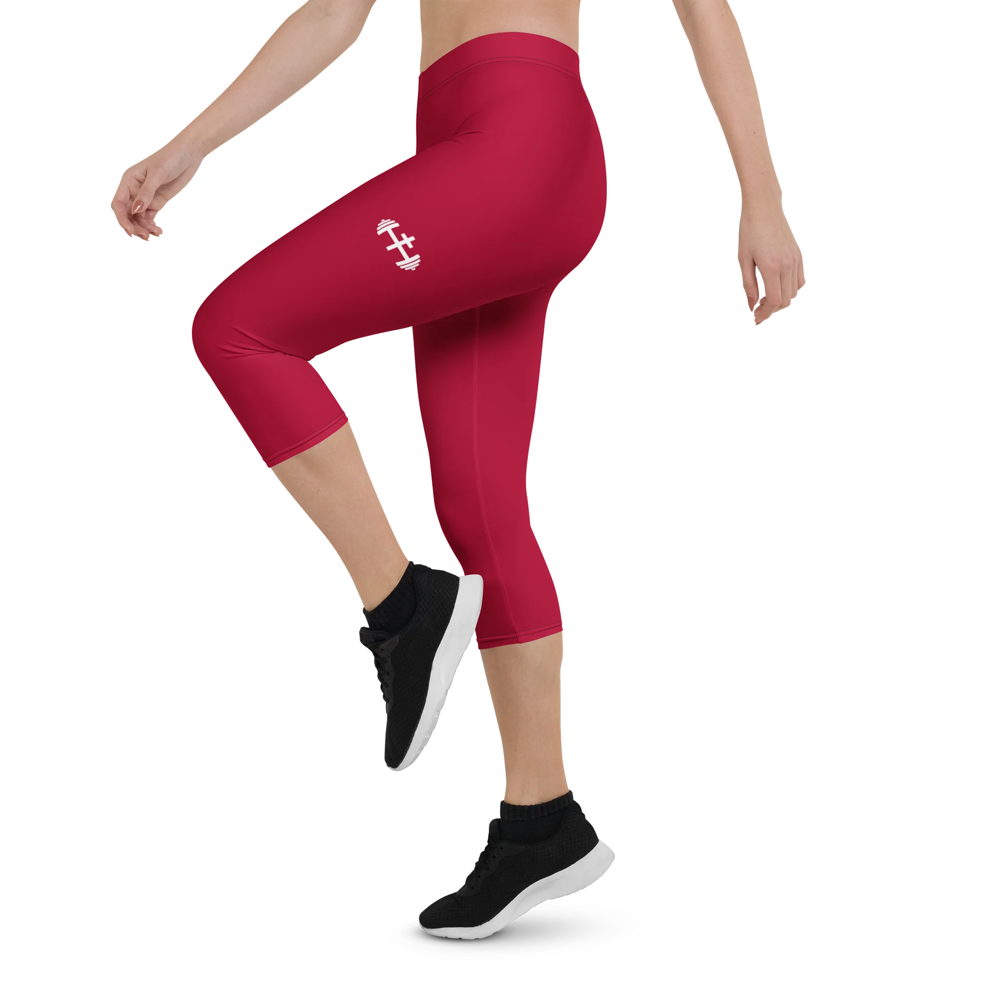 His House Womens Performance Crop Leggings - Red product image (4)