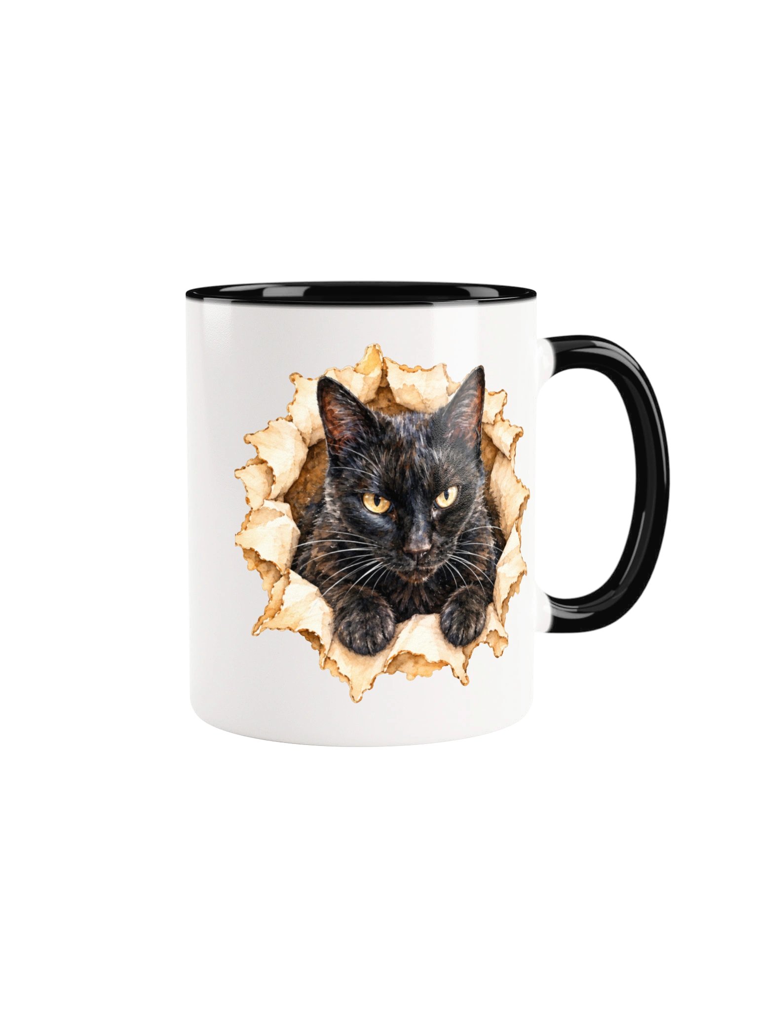 Peekaboo Black Cat Front and Back Coffee Mug product image (2)