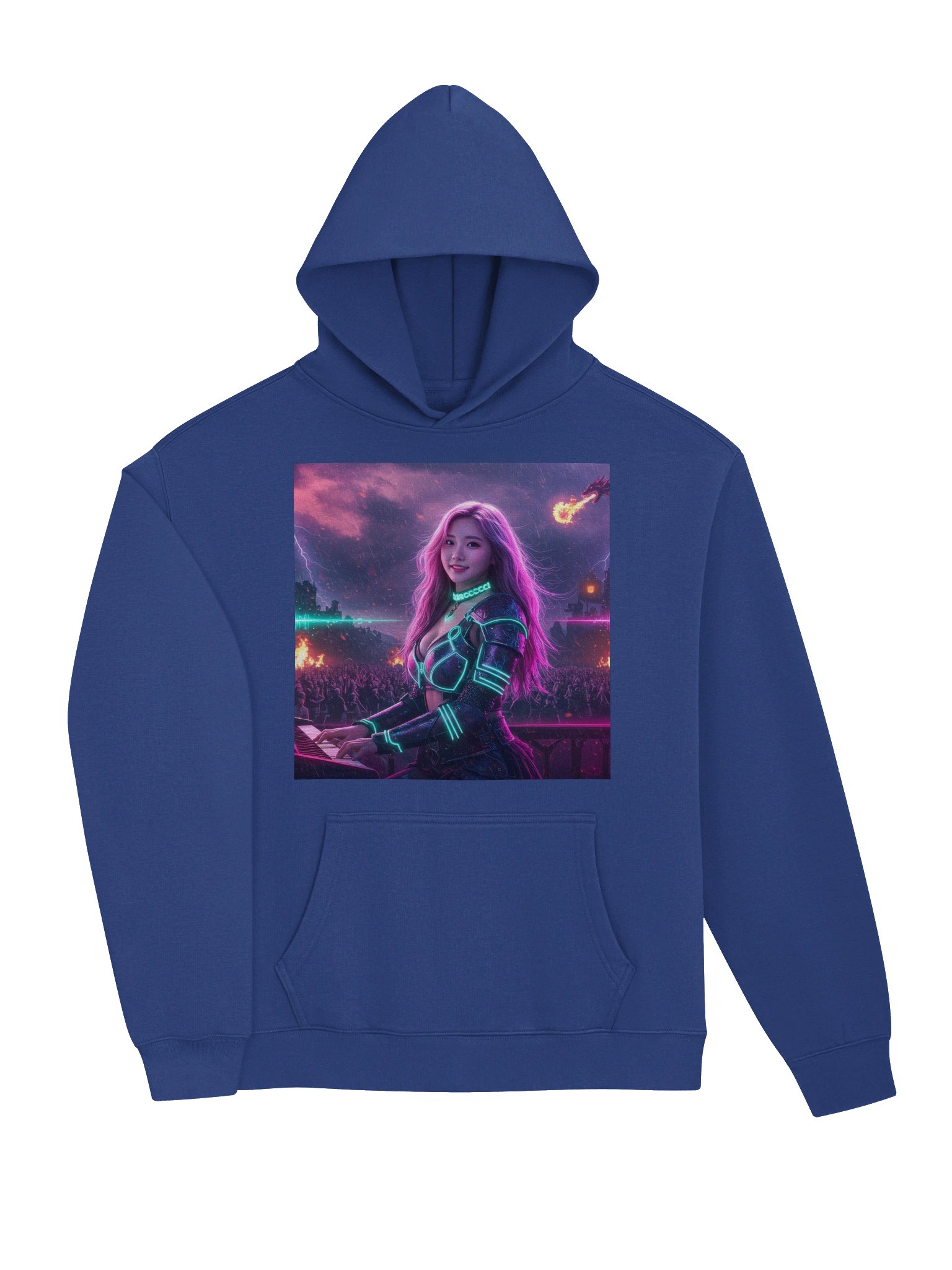 Deltasona Unisex Premium Hoodie (80% Cotton) - Blue product image (3)