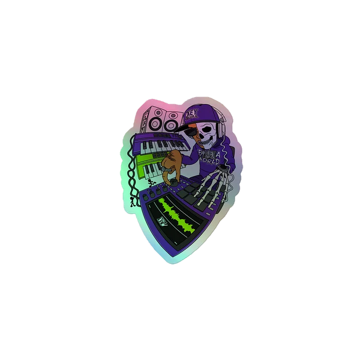 Skeleton Beatmaker Holographic Sticker product image (1)