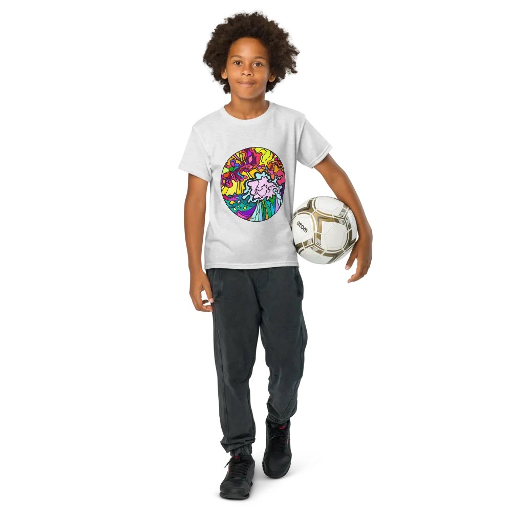Psychedelic Floral Youth Sports Tee - Wave at Sunset product image (73)